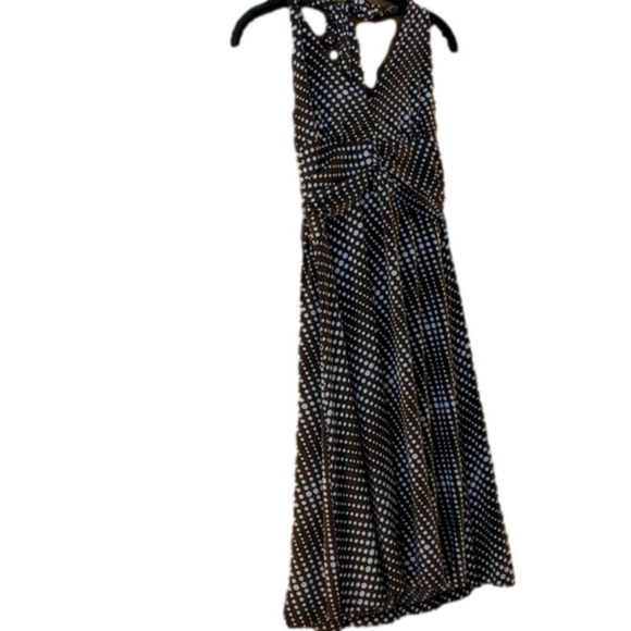 Sushi Flower Retro Brown & White Polka Dot Dress S - Picture 9 of 11